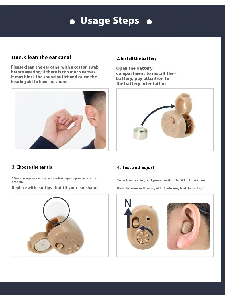 1 Pcs Wireless Rechargeable Hearing Aid Digital Chip Invisible Professional Soun