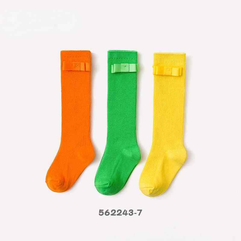 Fashion Cotton Women Knee High Socks Solid Color Long Socks Preppy Style Solid Color Knee Socks