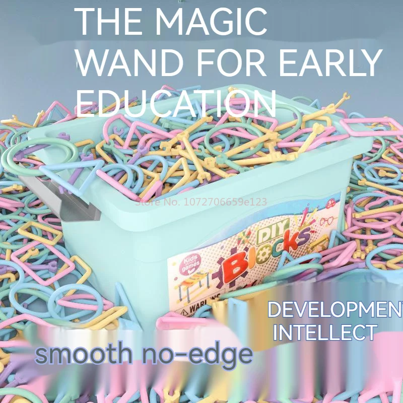 100/420/710pcs Candy-colored Magic Wand Early Education Building Blocks Plastic Blocks Set Educational Toy Assemble Diy Kids Toy
