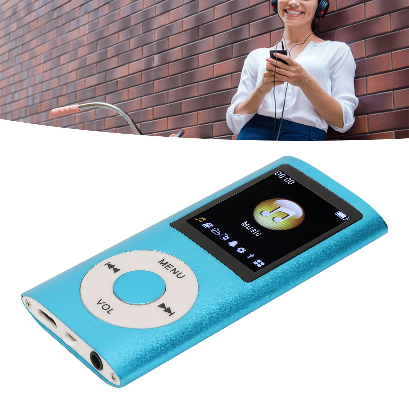 Slim Portable MP3 Music Player with 1.8 Inch LCD Screen and Multifunctional Features