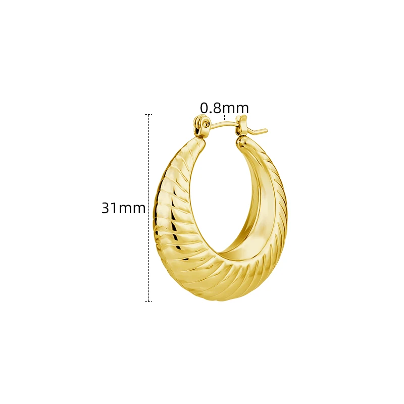 Simple Vintage Twist Hollow Hoops Earrings Round Earrings Stainless Steel Personality Striped Earrings Fashion Jewelry
