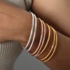 Simple Round Women's Stainless Steel Bracelet Rose Gold Color Silver 5 Sizes High Quality Gold-plated Bangle Jewelry Wholesale 3