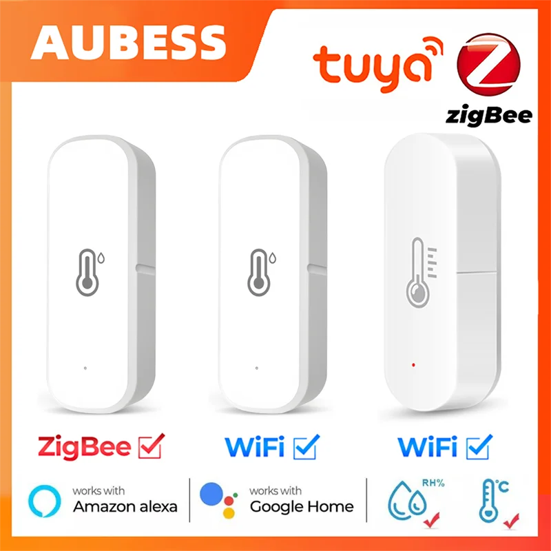 Tuya WiFi/ZigBee Smart Temperature Humidity Sensor Smart Home Temperature Sensors Works With Alexa Google Assistant Smart Life