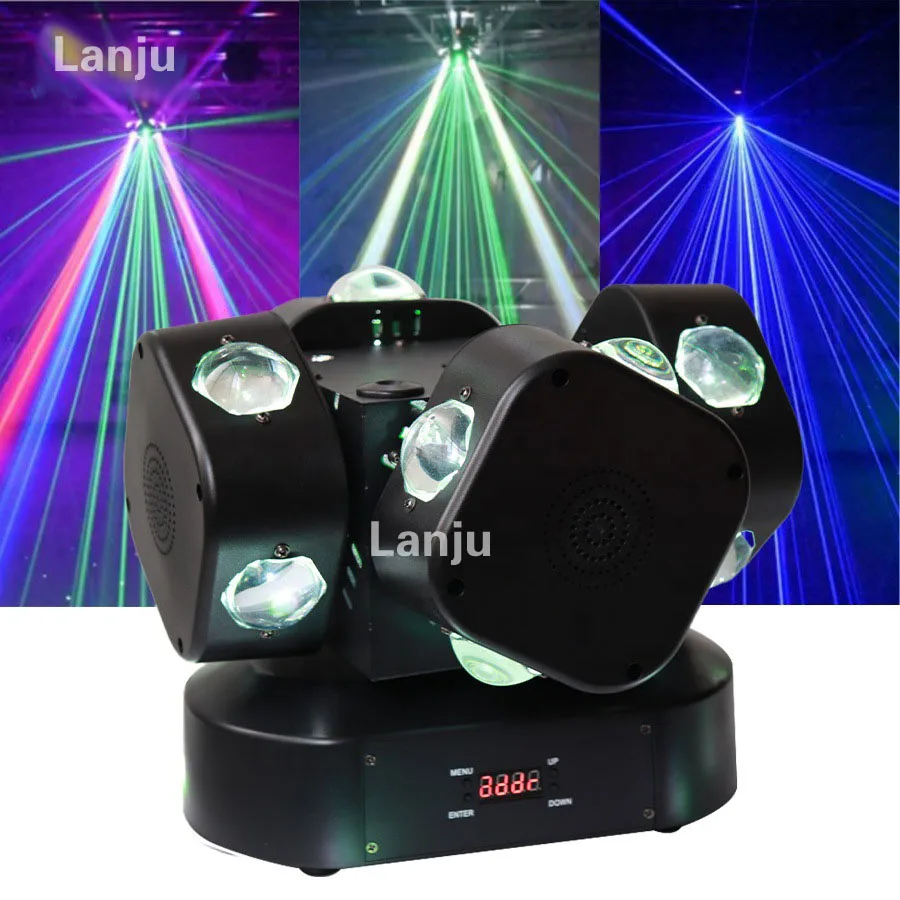 

LED 16x10W 4in1 4-head beam laser lamp DMX voice controlled Stage lighting indoor KTV party dj disco rotating moving head lamp