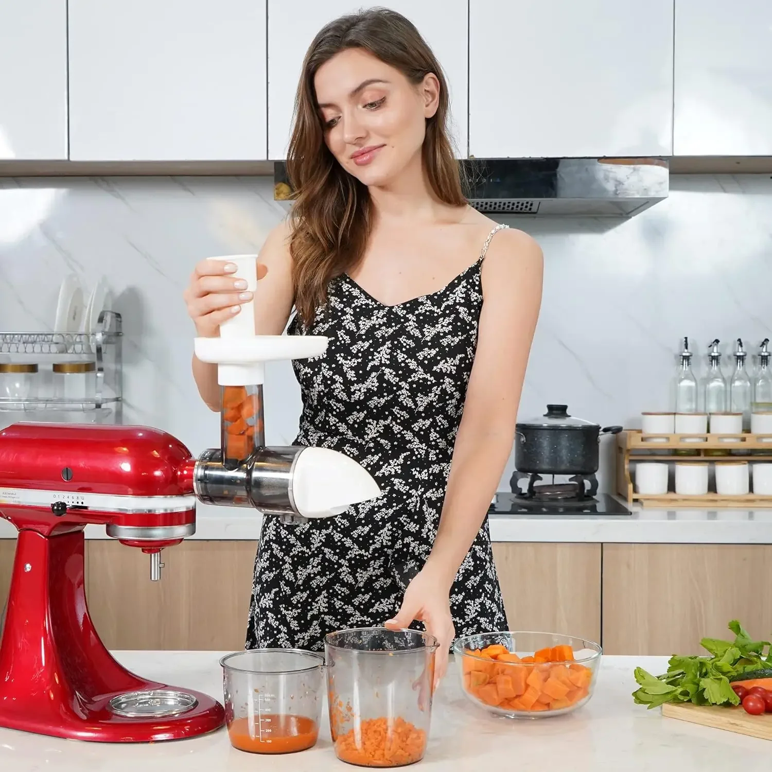 For all KitchenAid Stand Mixe Masticating Juicer Attachment White(Machine/Mixer Not Included)