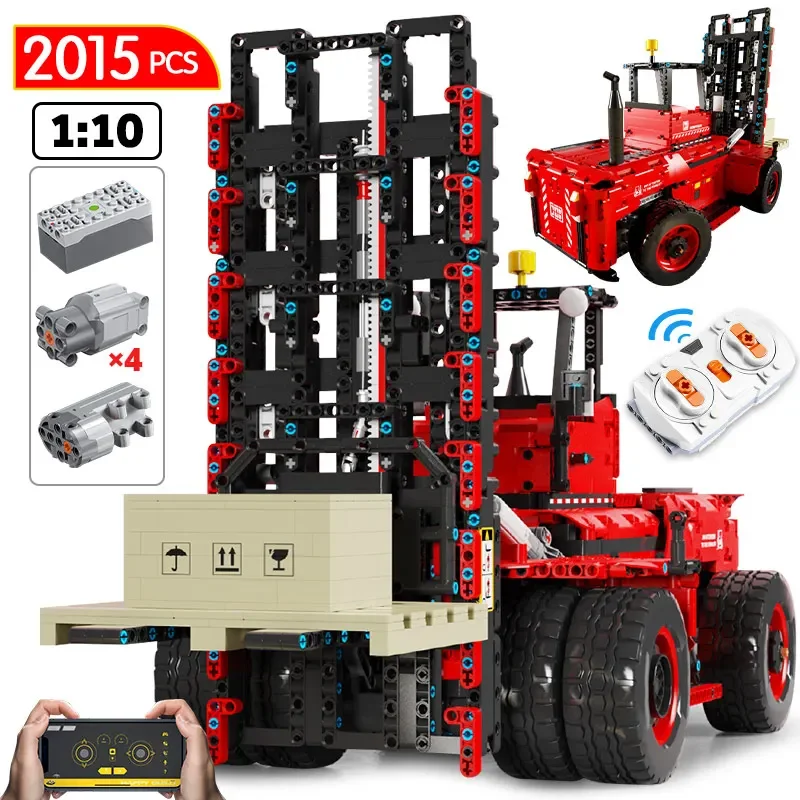 

City Engineering RC Heavy Forklift Car Building Blocks Remote Control Transportation Vehicle Bricks Toys For Boys Gift