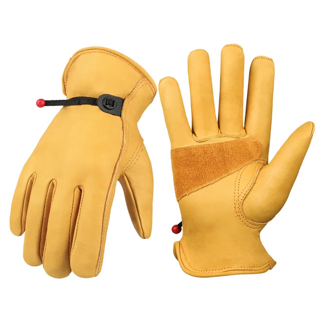 1 Pairs Cowhide Welding Work Gloves for Driver Hunting Driving Gloves Farm Gardening Security Protection Workers Mechanic Gloves 6