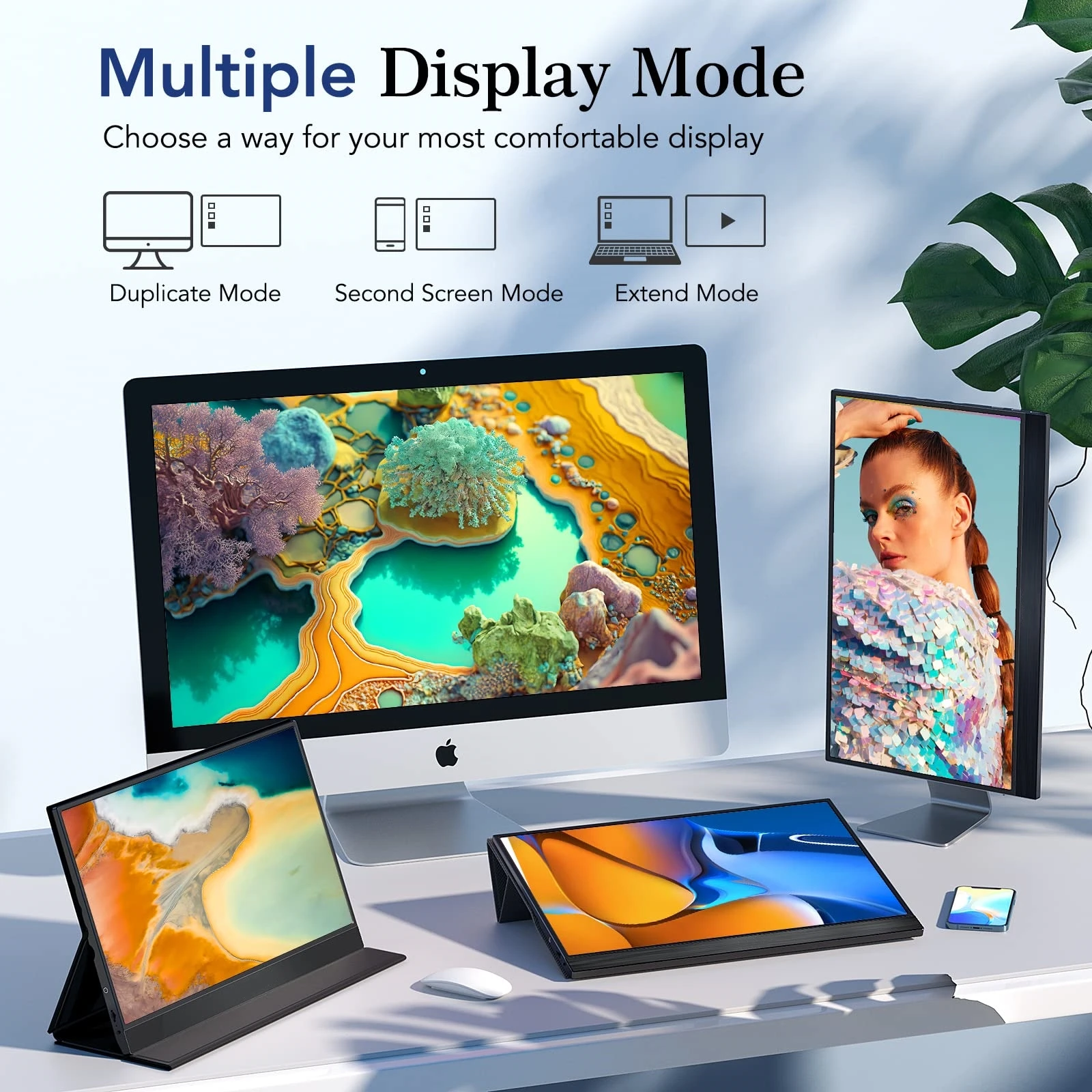Bimawen 15.6 ġ ġ  ÷ ޴ , 1080P HDR 100% sRGB IPS ȭ, USB C  Ŀ , Ŀ ĵ