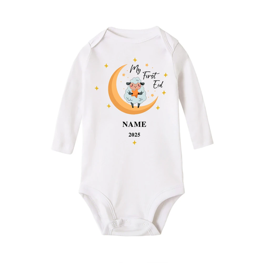 Personalised Eid Baby Romper Custom Name Boys Girls Eid Ramadan Outfits Bodysuit Islamic Muslim Holiday Newborn Outfit Jumpsuit 4