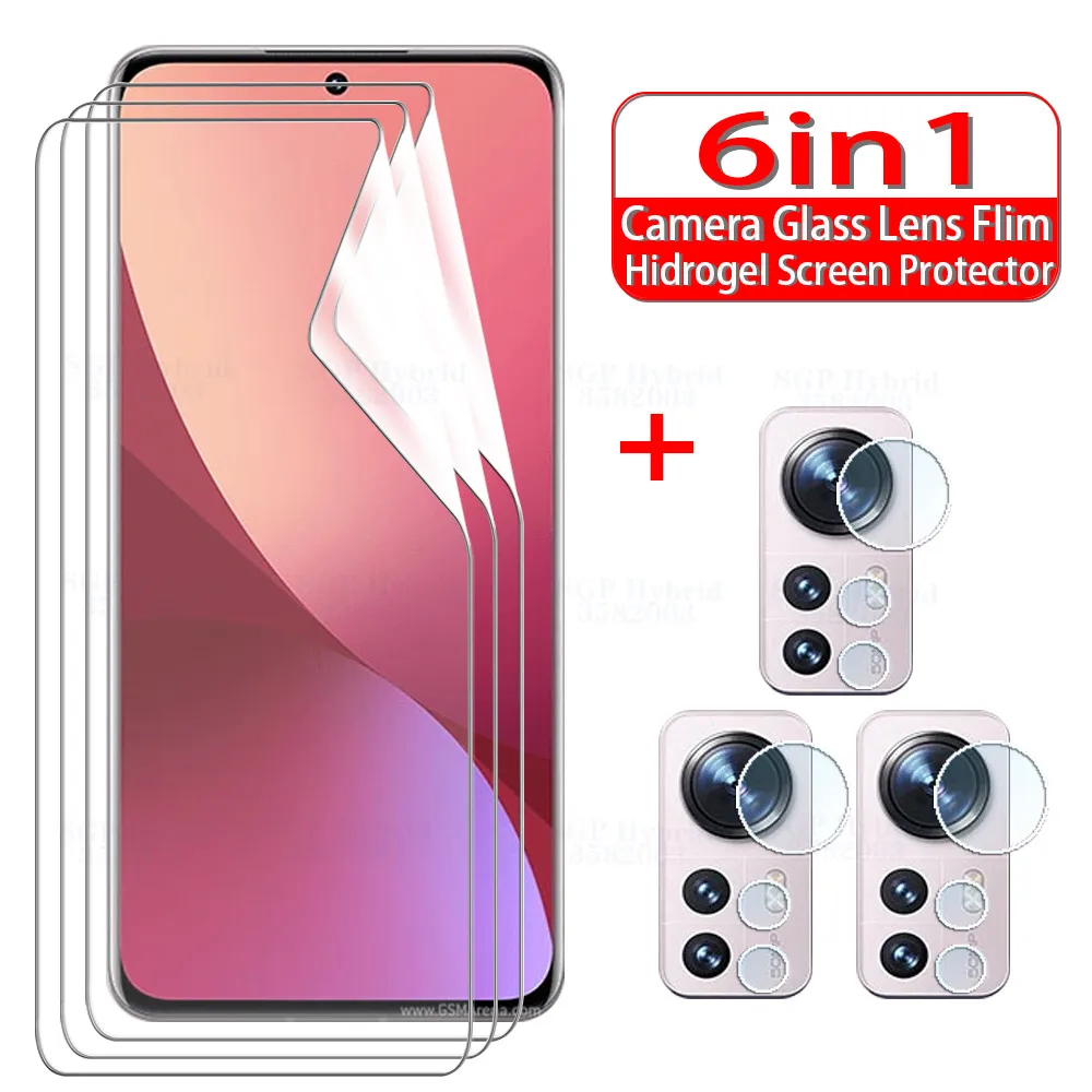 Pellicola 6In1 Hydrogel Per Xiaomi Mi 12 Pro 12X Pellicola Morbida Anteriore Per Xiaomi 12Pro Xiaomi Mi 12 Xiaomi 12 Pellicola Protettiva Per Obiettiv