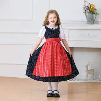 Bavarian Children's Clothing European Pastoral Girl Farm Dirndl Germany Munich Oktoberfest Dress