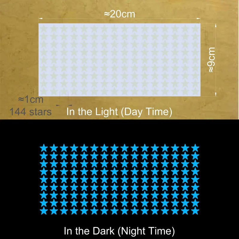 Vibrant Glowing Star Stickers for Kids' Rooms - Ceiling & Wall Decor