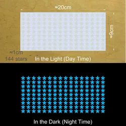 Vibrant Glowing Star Stickers for Kids' Rooms - Ceiling & Wall Decor (1cm 144 stars BE)