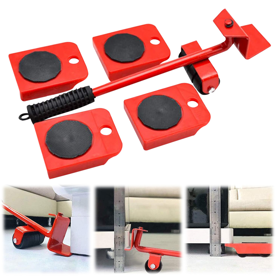 Furniture Mover with Wheels Heavy Duty Furniture Transporter Tool Ergonomic Handle Furniture Lifter and Slides Kit for Carrying