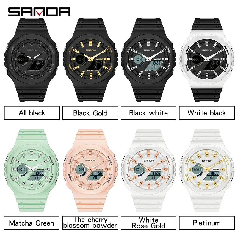 SANDA 6016 Outdoor Sports Watches Men  LED Digital Watches Military Waterproof Date Electronic Watch Boy Girl Relogio Masculino 6