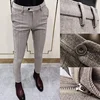Autumn Winter Thickened Woolen Suit Pant High Quality Men Business Slim Striped Trousers Formal Wear Office Social Dress Pants 2