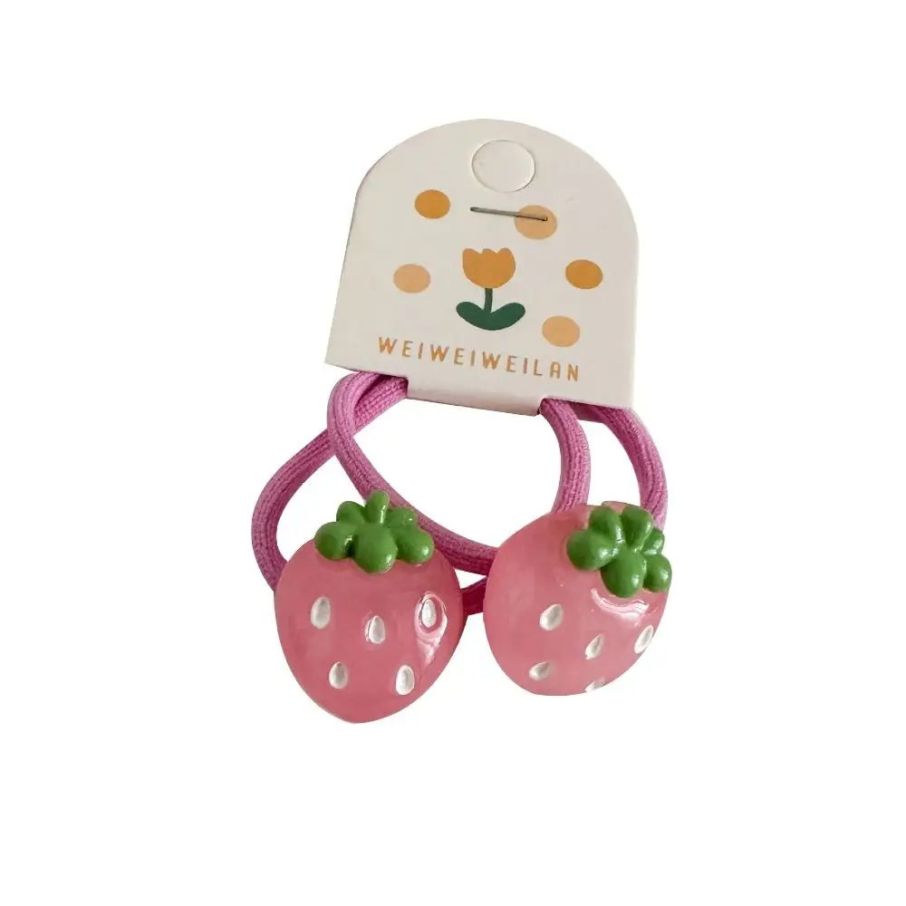 Korean Style Hair Clip Children Hair Scrunchies Peach Candy Color Kids Ponytail Holder Hair Ring Hairpin Fruit Hair Rope