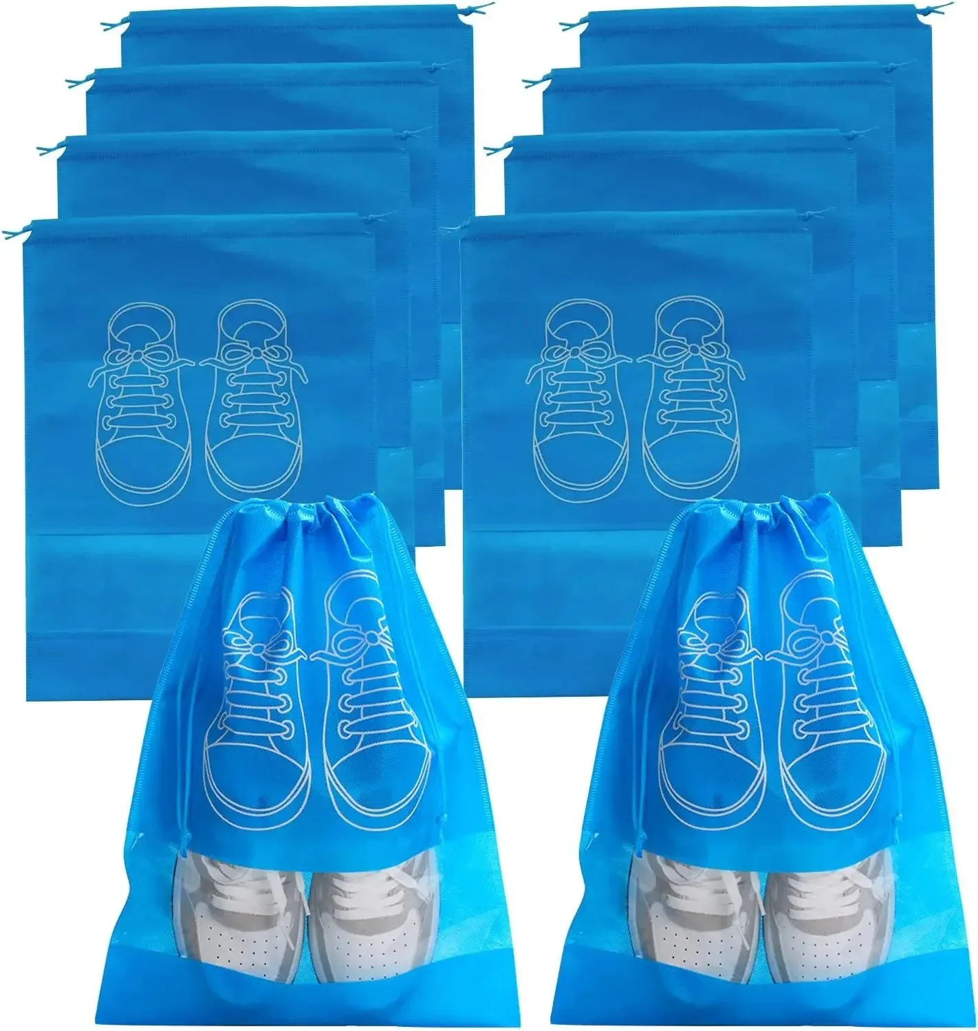 Shoe Storage Bags 5pcs/set Thickened Non-woven Fabric Strap Mouth Large Capacity Travel Waterproof Moistureproof