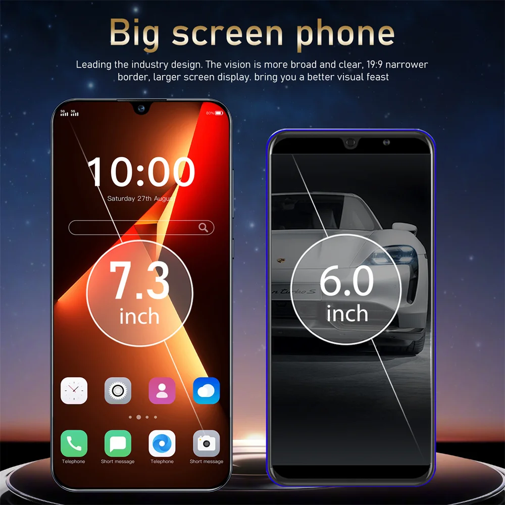 ȵ̵ ̽  ޴,  5  Ʈ, 5G 7.3 HD ũ, 108MP  , 