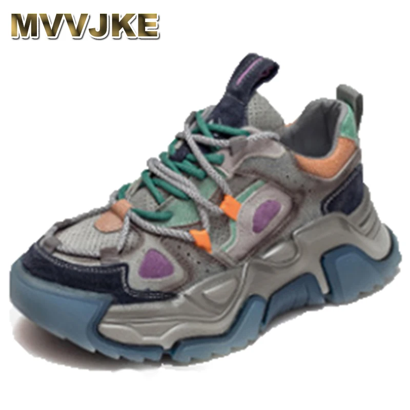 

2023 New Spring Autumn Retro Lace-up Casual Round Toe Women Genuine Leather Flats Shoes zapatos de mujer tacon medio elegantes