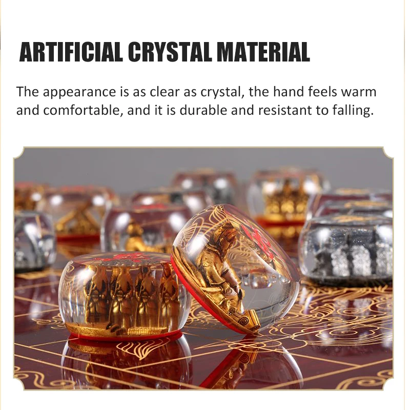 Chinese Chess Set Luxury Table Board Games Artificial Crystal Engraving Chess Family Party Children Adult Collect Birthday Gift - Image 2