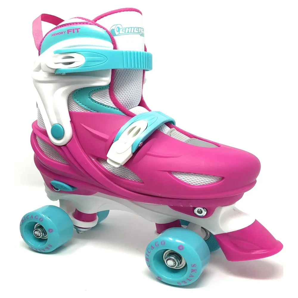

Adjustable Girls Quad Roller Skate - Pink/White - Size Medium (1-4)