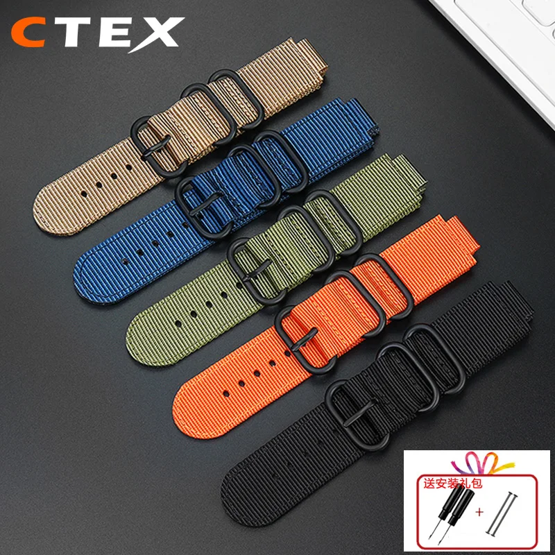 Premium Men's Nylon Watch Strap - 24x16mm, High-Quality Strap Accessory
