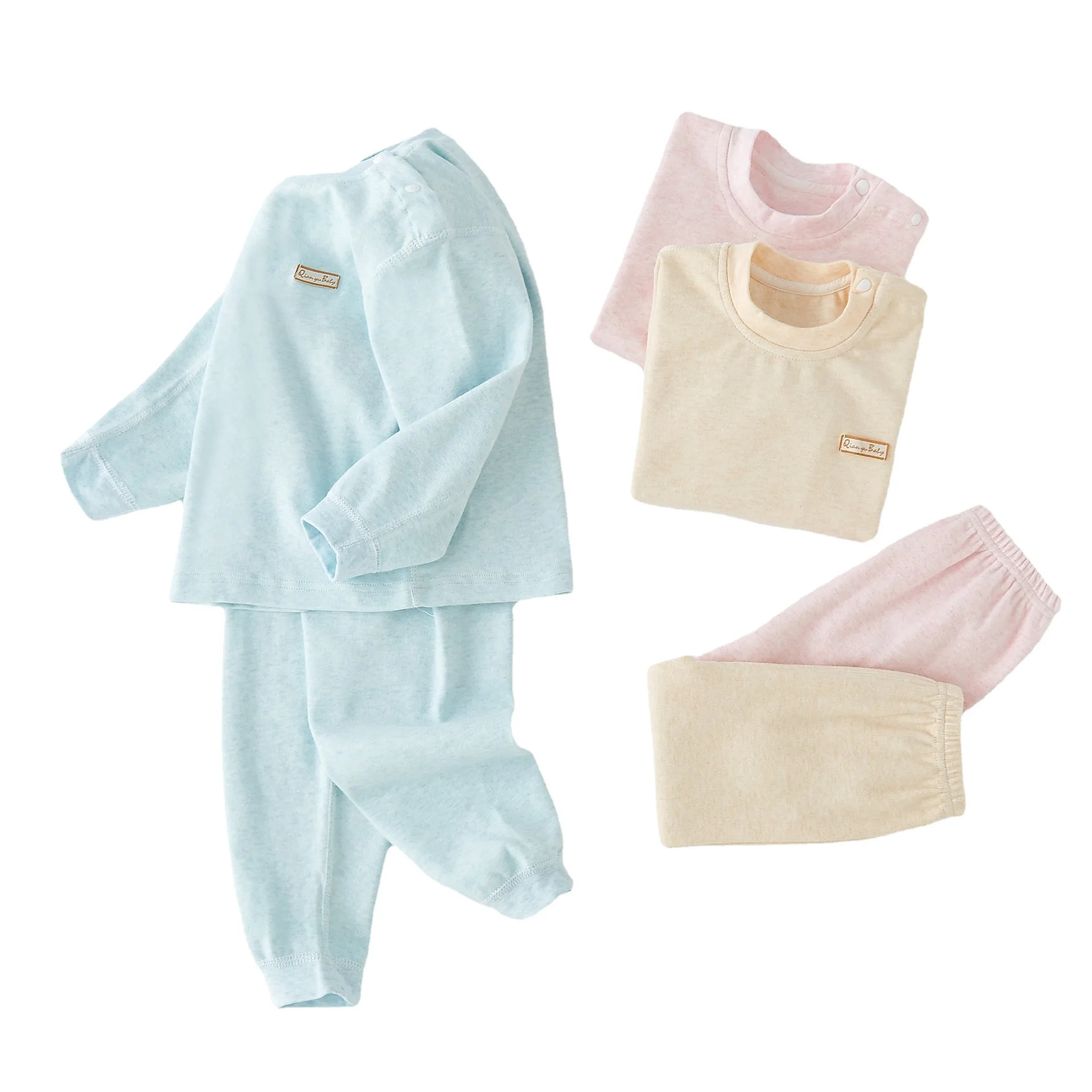 Baby Thermal Underwear Set Autumn Winter New Pure Color Warm Boys Girls Cotton Comfort Soft Children's Suit Autumn Clothes Pants