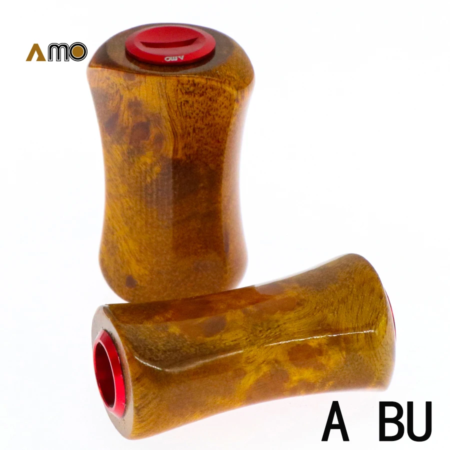 DIY AMO 木製ノブ樟脳ハンドルノブ ABU 釣りホイールフラットノブ 2 個