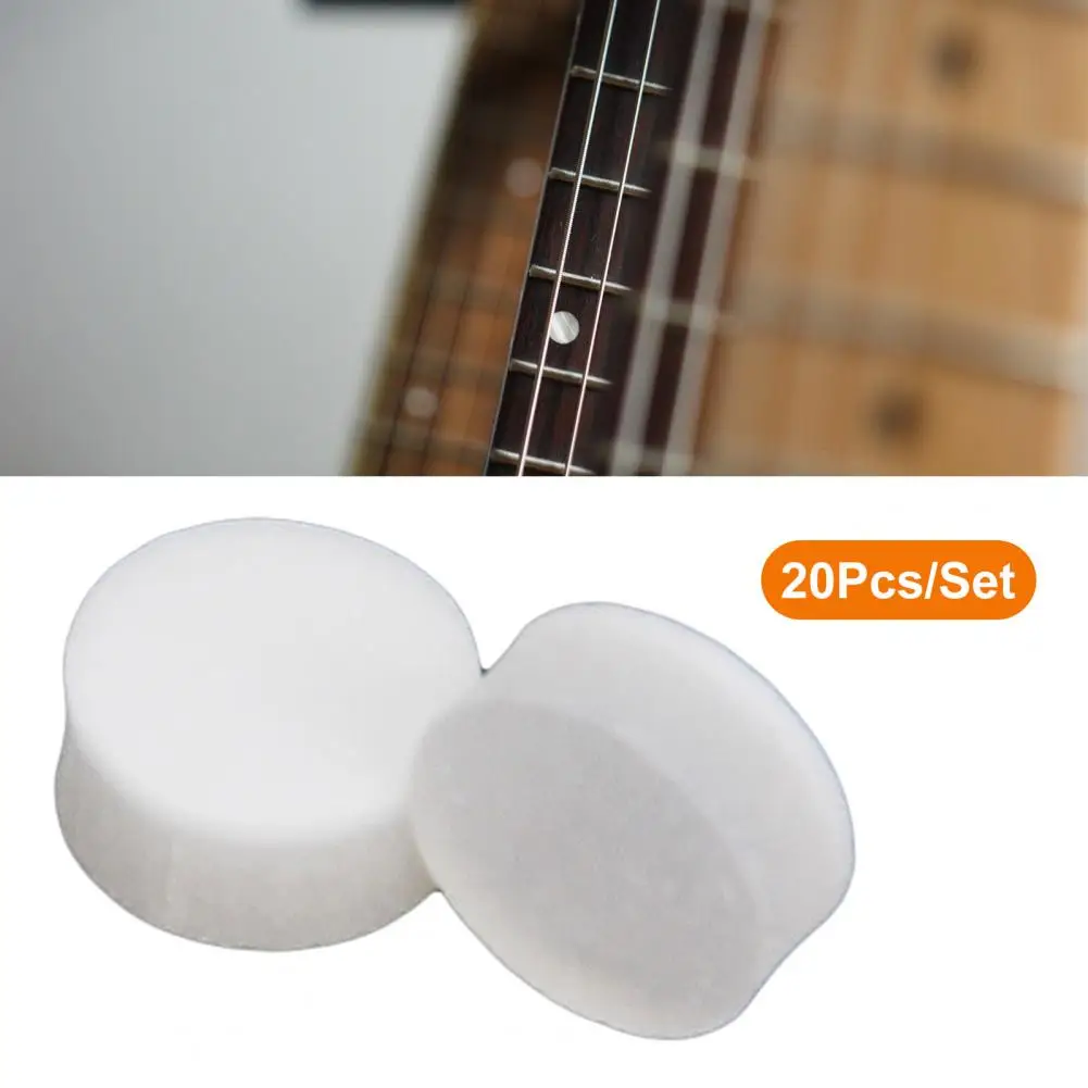 Guitarra Fretboard Pontos para Ukulele, Sólido Resistente ao Desgaste, Cor Branca, Requintado e Fresco, 3 Tamanhos, 20 Pcs/Set