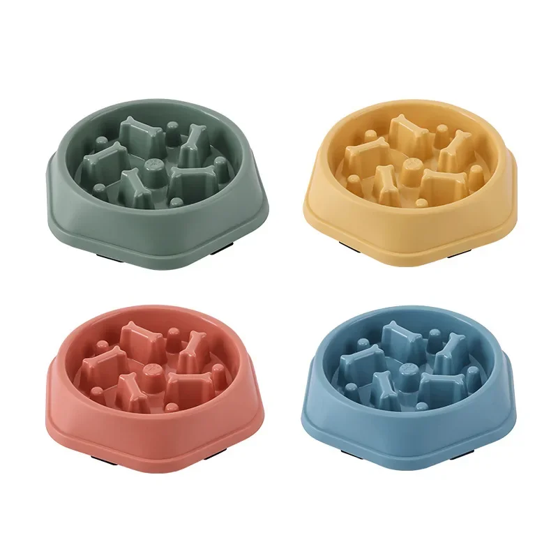 Pet Cat Dog Slow Food Bowl Fat Help Healthy Round Anti-choking Thickened and Non-slip Multiple Colors Shapes Dog Accessories 6