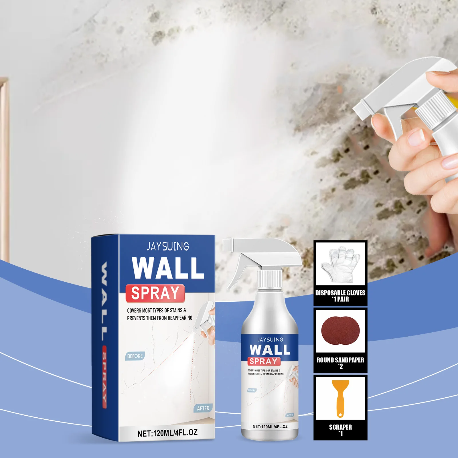 Wall Renovation Spray Paint Stain Removal Painting Waterproof Sunlight Resistant Paint Renovation Wall Spray