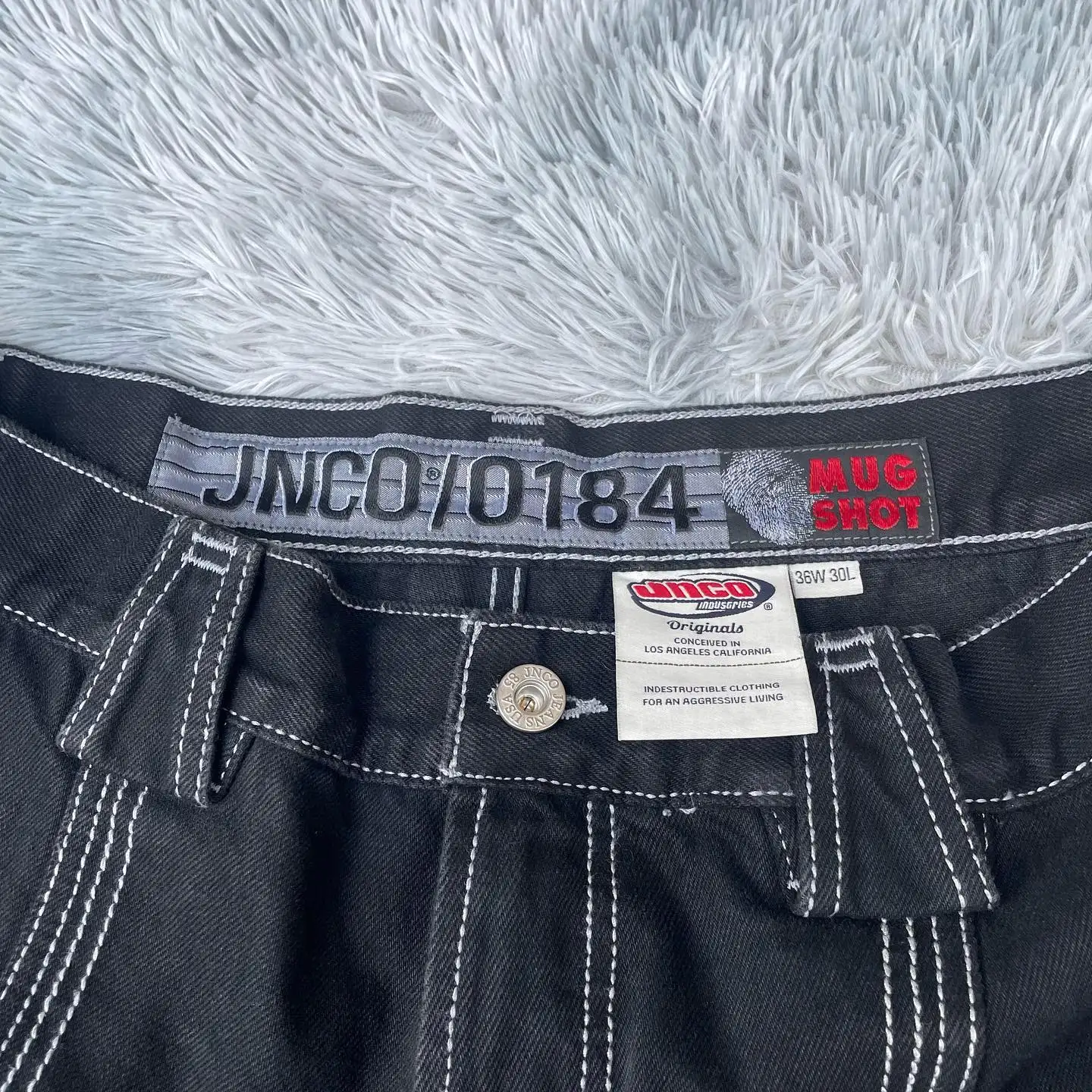 JNCO 헐렁한 와이드 레그 청바지 바지, Y2K 힙합 포켓 청바지, 블랙 바지, 남성 여성 하라주쿠 고딕 하이 웨이스트 바지