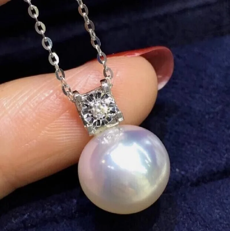 

18 дюймов Огромный Круглый Кулон AAAAA 11-12 мм натуральный белый жемчуг AKOYA ожерелье 925S