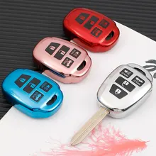 TPU Car Key Case Cover Shell Fob Bag Keychain for Toyota Prius RAV4 Camry Corolla 2014 2015 2016 2017 Key Protector Accessories