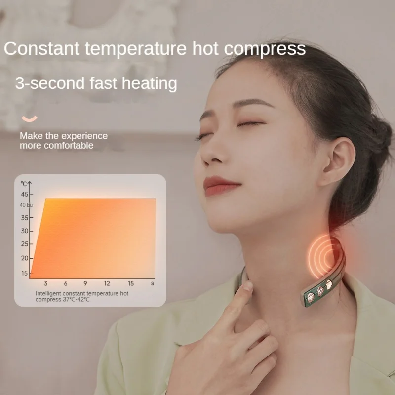 

New Intelligent Massage Pulse Hot Compress Neck Massager Negative Ion Purification Multi-Country Voice