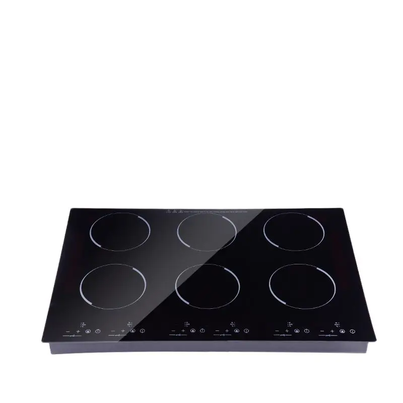Commercial Six-head Induction Cooker Kitchen Electric Cooker Ceramic Integrated Embedded Cooktop High Power Hob