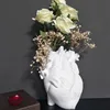 Heart Shape Flower Vase Desktop Reisn Plant Pot Sculpture Model Art Vases for Home Decor Bedroom Countertop Ornament Gifts 3