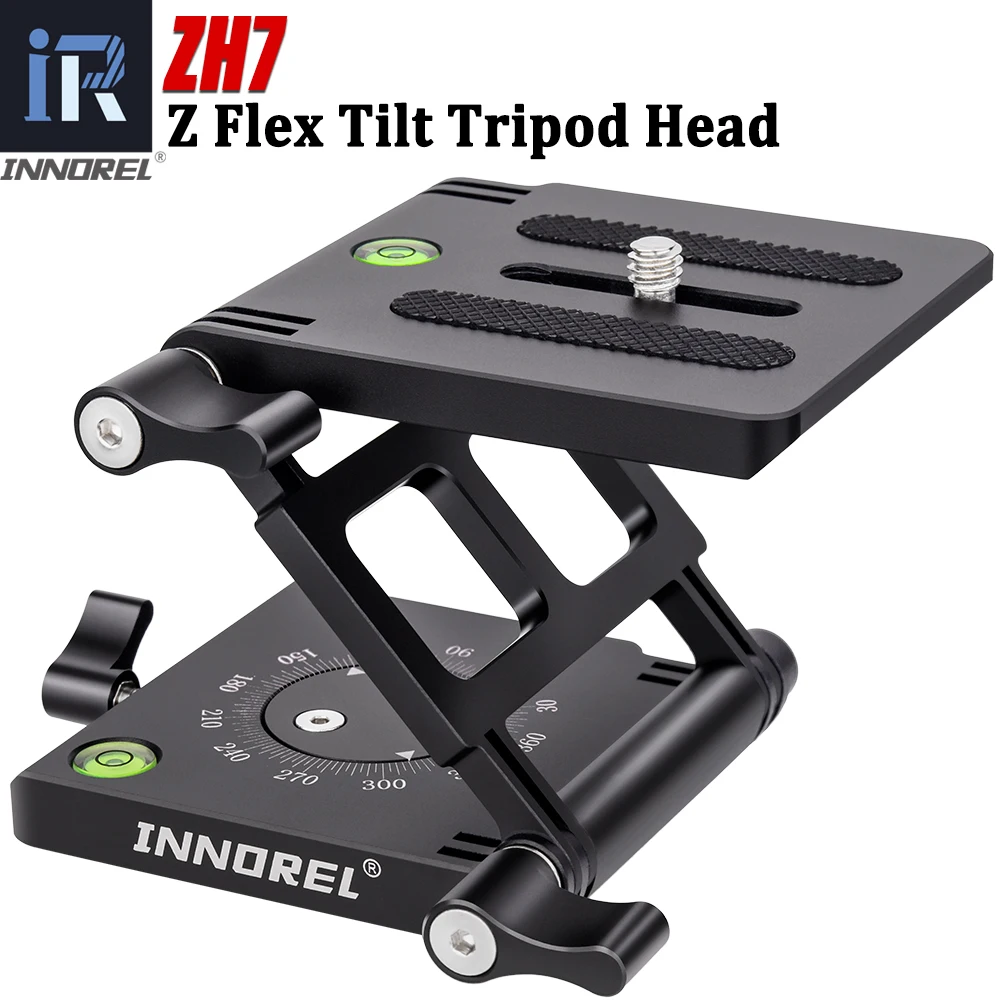 INNOREL ZH7 Z Flex Tilt Tripod Head Flexible Folding Head with Adjustment Knob for DSLR Camera Camcorder Slider Rail Load 5kg tripod ball head