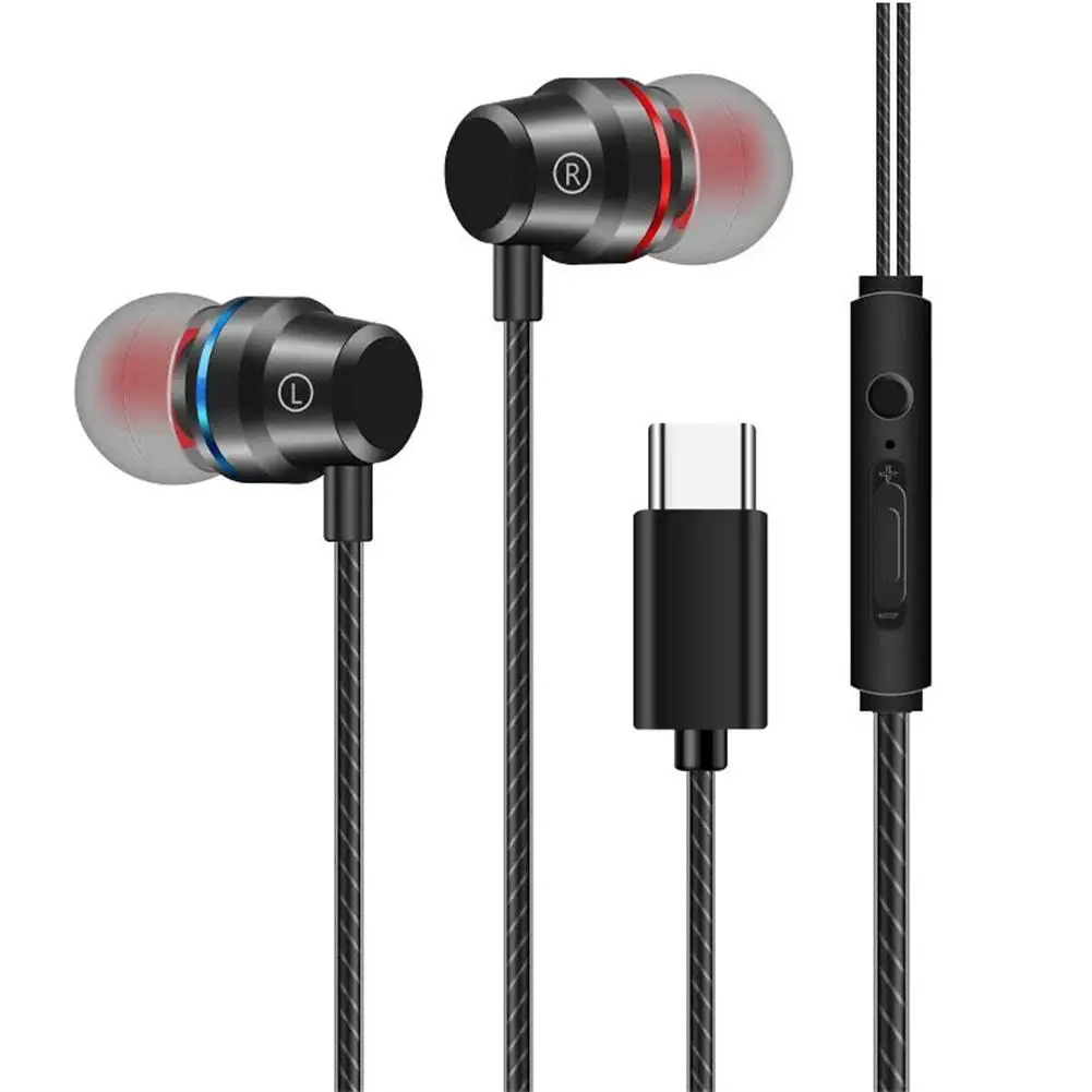 

Universal Type-c Wired Earphone In-ear Noise Reduction Wire-controlled Tuning 3.5mm Phone Headset