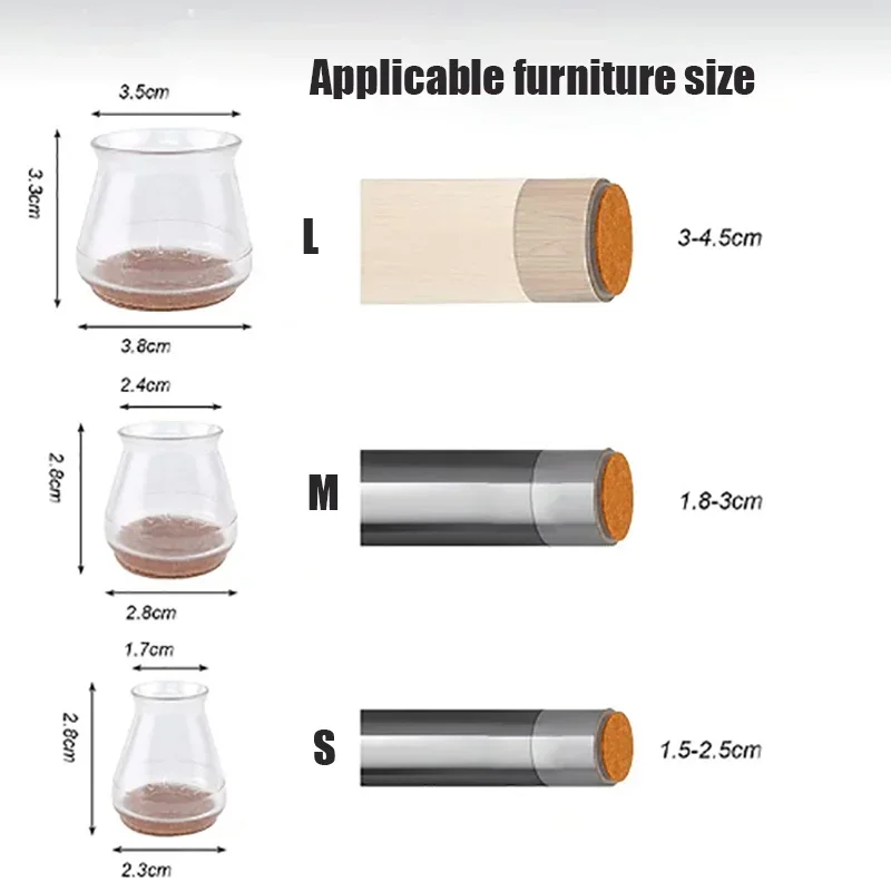 Chair Leg Caps 4/16pcs Chair Leg Caps Rubber Feet Protector Pads Furniture Table Covers Socks Plugs 28