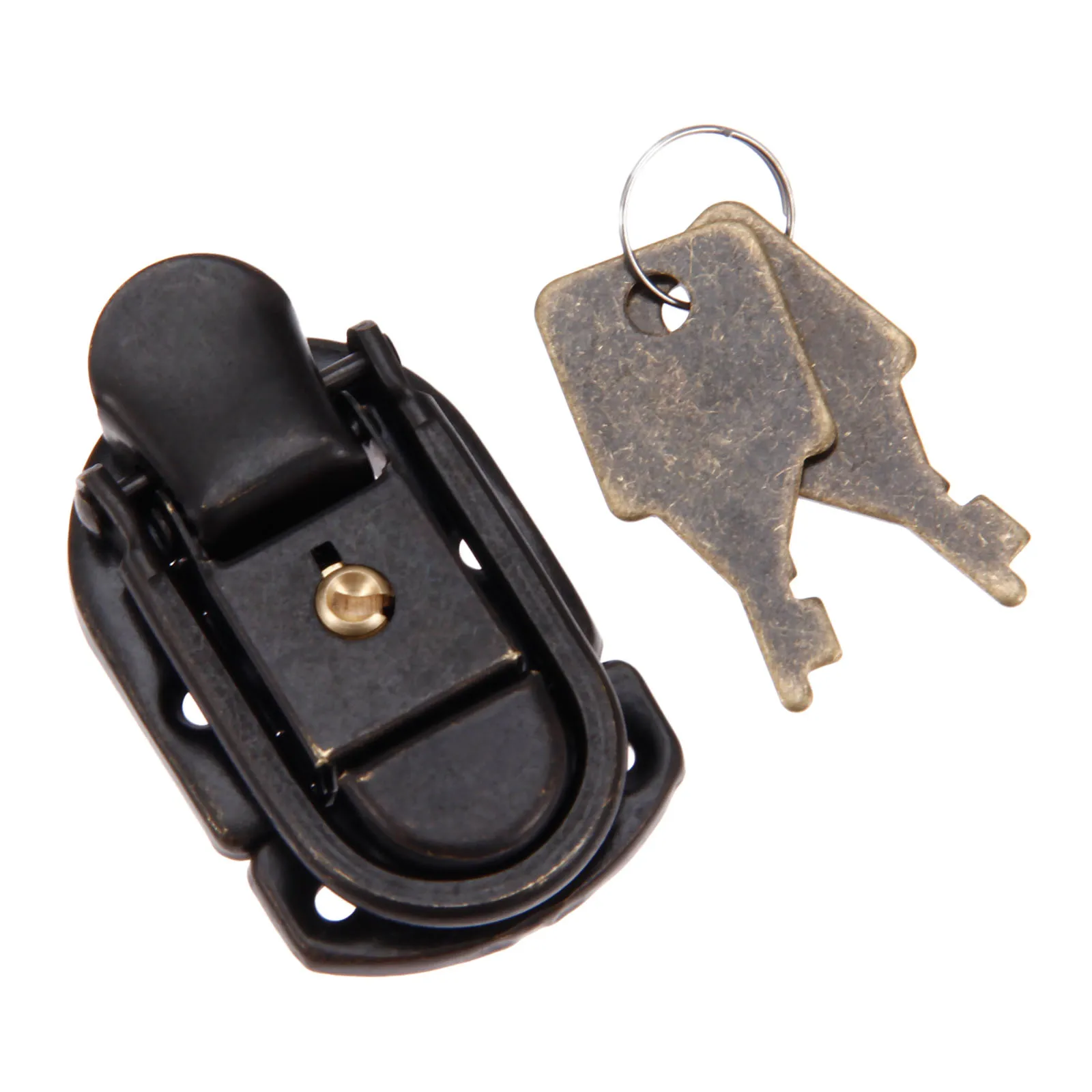 DRELD 1Pcs 58*34mm Iron Based Iron Purse Key Lock Antique Box Locks Vintage Wooden Box Toggle Latch Hasps Furniture Hardware