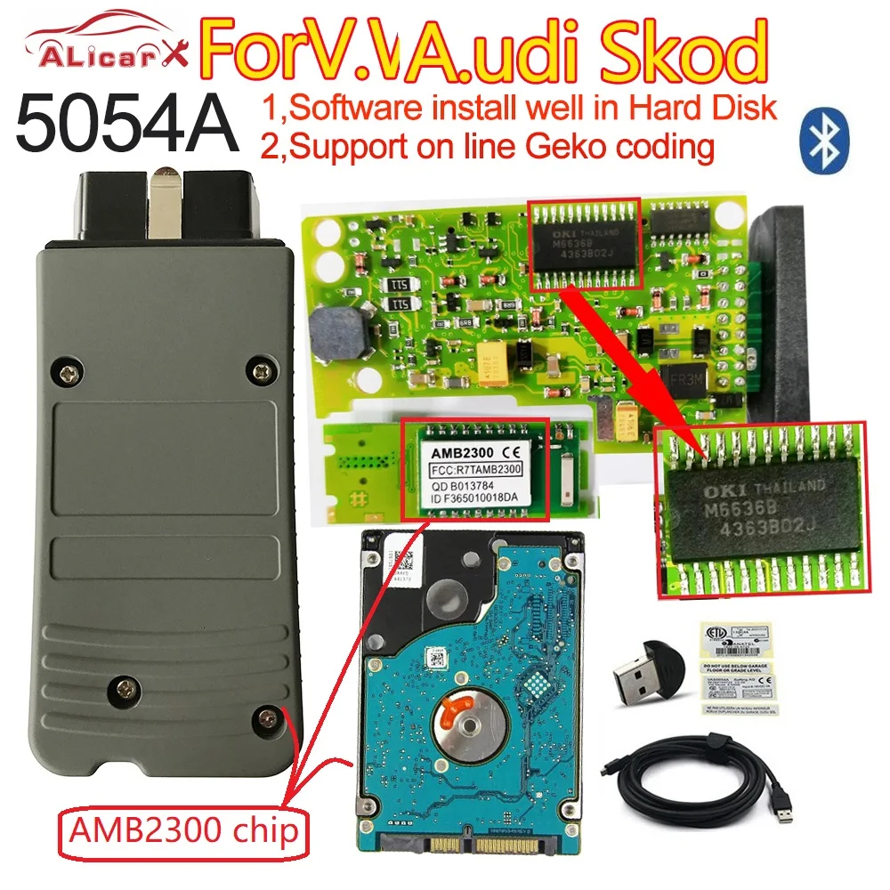 Автомобильный сканер OKI VS5054A AMB2300, Bluetooth-чип для диагностики автомобиля vw, полный чип для диагностики 0d1-
