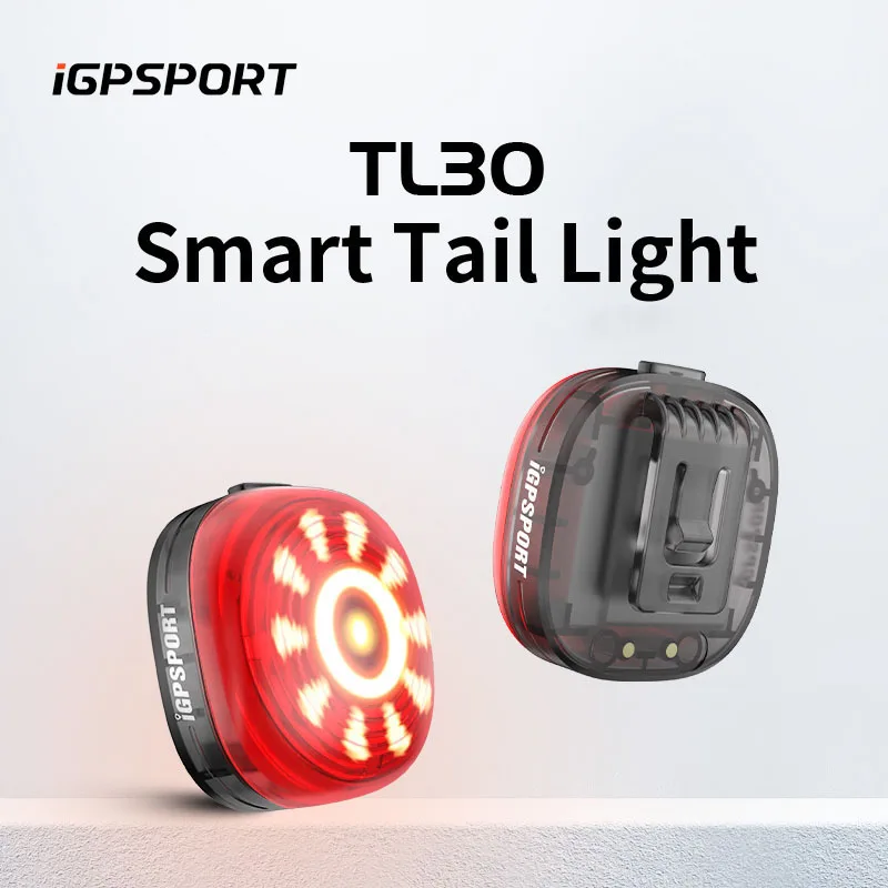 iGPSPORT TL30 Smart Tail Light Rear Bike Light Brake Warning Lamp Waterproof LED 6 Modes Cycling Taillight Bike Accessories