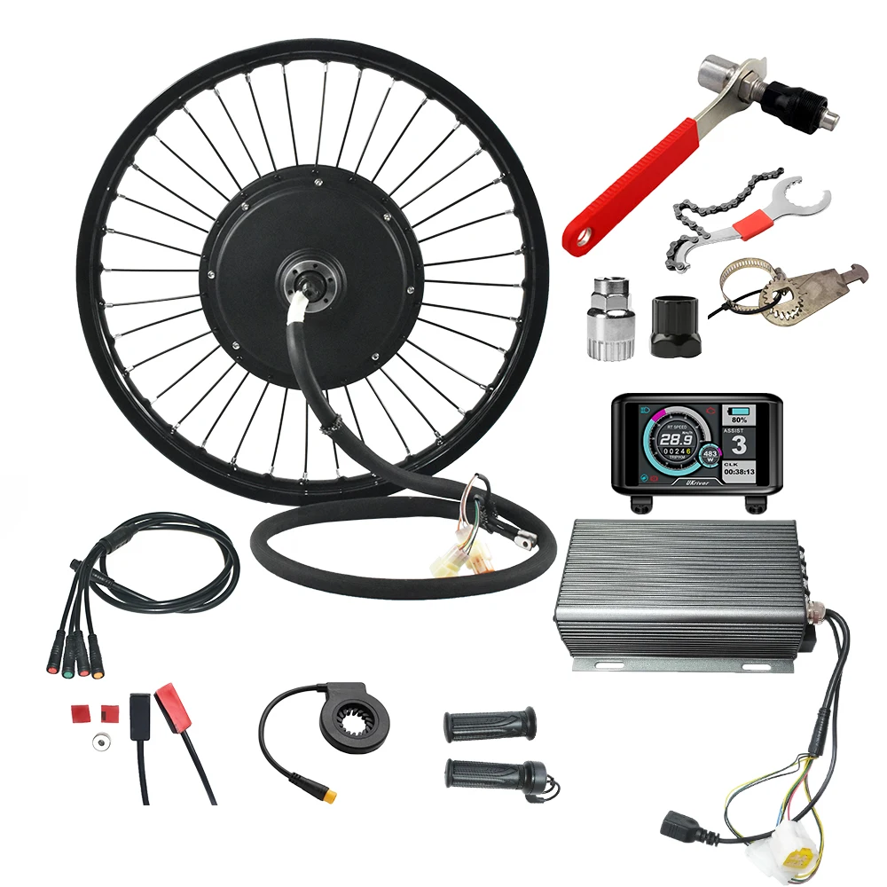 QS 205 5000W Electric Bike Hub Motor Kit with 17" Motorcycle, 72V 100A Sabvoton Controller Conversion Parts for Electric Bikes