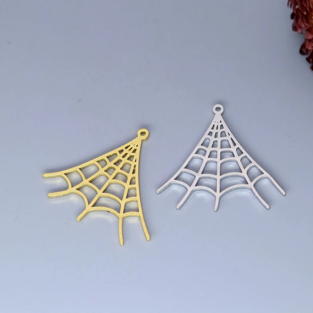

5pcs/lot Punk Spider Web Charm Pendants Making DIY Stainless Steel Handmade Finding Jewelry