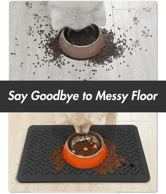 Absorbent Pet Feeding Mat-No Stains Quick Dry Dog Mat for Food and Water Bowl-Rubber Backing Dog Food Mat for Messy Drinkers 6