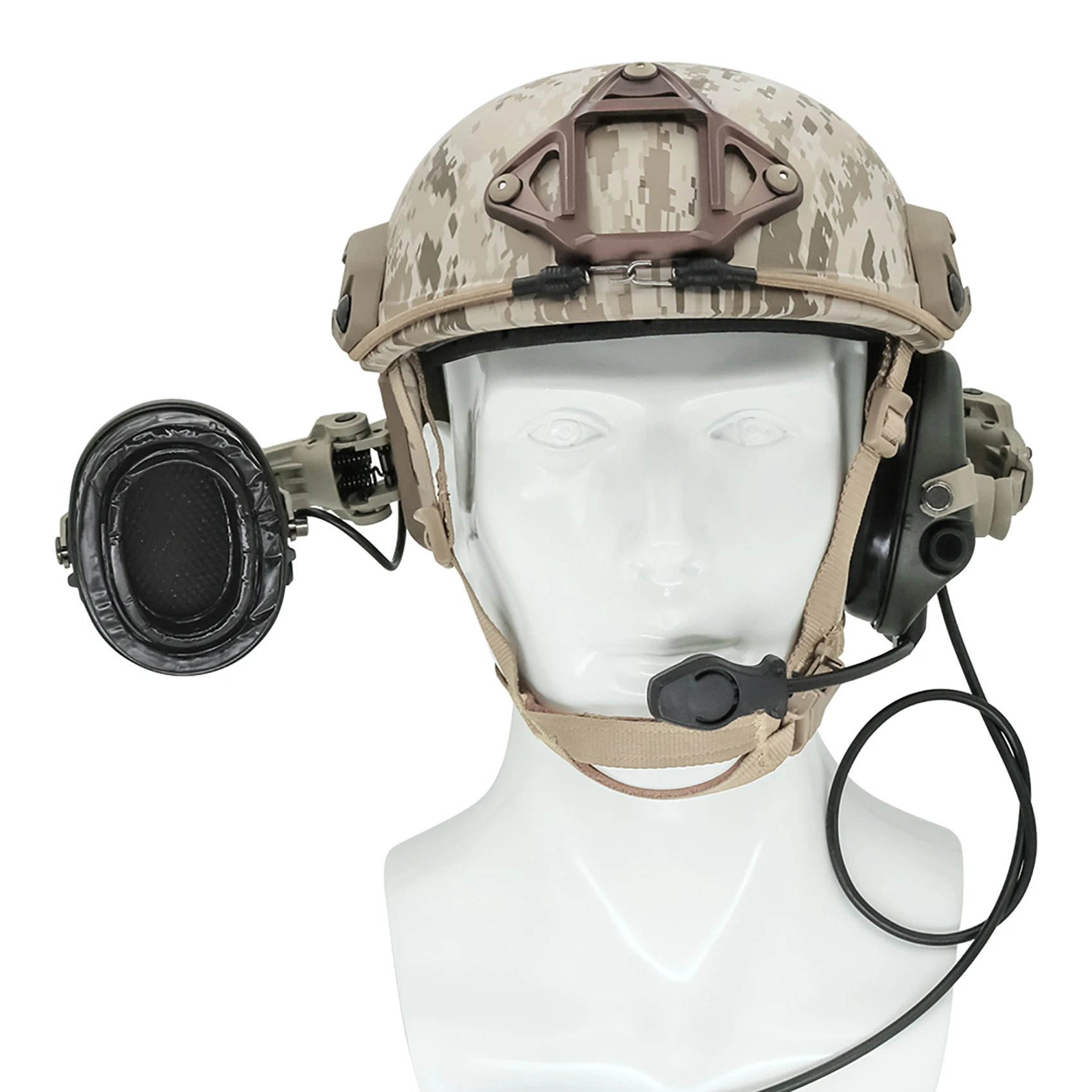 Tactical Helmet ARC Rail Adapter MSASORDIN Headset Anti-noise Hearing Protection Headset Hunting Airsoft Sport Shooting Earmuff