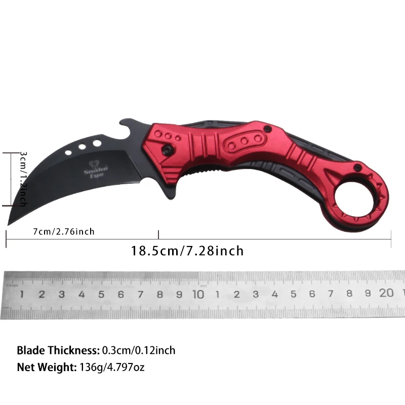 Snake Eye Outlier, Coltello Da Tasca Pieghevole Tattico Karambite Con Apertura Assistita, Impugnatura Inversa, 4 Colori Disponibili Per L'Ordine Oem