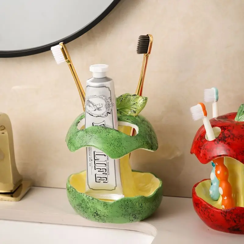 Bathroom electric toothbrush and toothpaste storage rack Ceramic bathroom washstand Dental storage rack